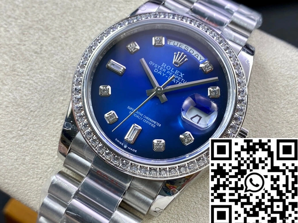 Date Blue 36MM Dial M128396TBR-0008 Diamond GM Factory Day Rolex 0225